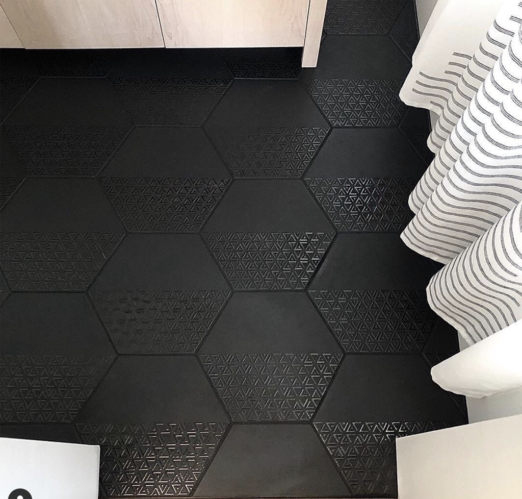 hexagon shaped tiles in glazed porcelain